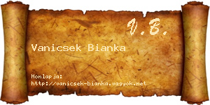 Vanicsek Bianka névjegykártya